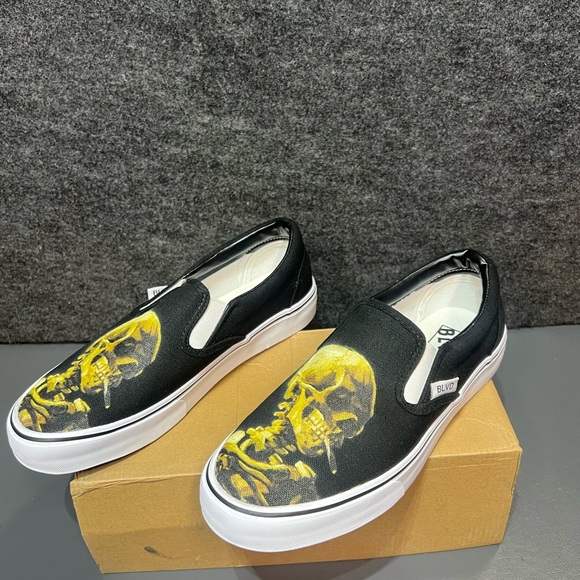Vincent Van Gogh Smoking Skull BLVD Original Slip On Shoes Size 8.5 W/ 7 M - Picture 7 of 13